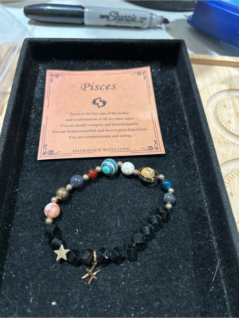 Pisces zodiac stretch bracelet